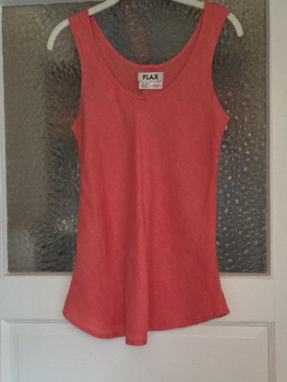 Flax Coral Linen Scoop Neck Tank